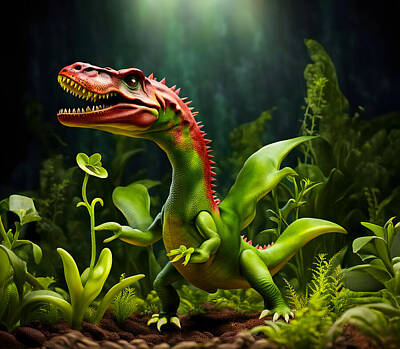 Reptiles Royalty Free Images - The Omni Dinosaur Royalty-Free Image by Steve Taylor