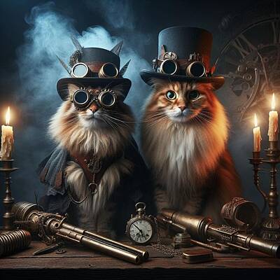 Steampunk Photos - The Outlaws by Andy Klamar