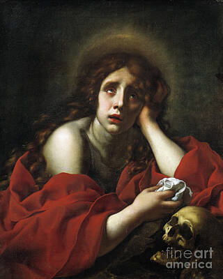 Cities Paintings - The Penitent Mary Magdalene - Carlo Dolci by Sad Hill - Bizarre Los Angeles Archive