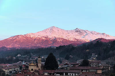 Rose - The Pink-colored Sunrise The Snow-capped Mountains Above An Alpine Village by Ivan Savini