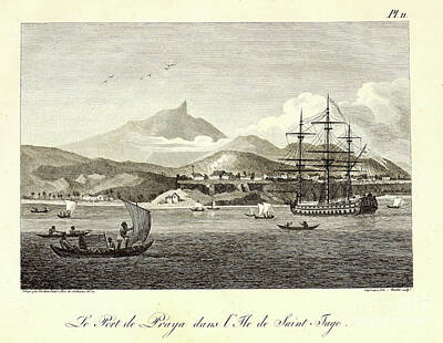 Cities Drawings - The Port of Praya Hong Kong p1  by Historic illustrations
