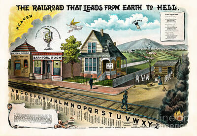 City Scenes Drawings - The Railroad That Leads from Earth to Hell  by Sad Hill - Bizarre Los Angeles Archive