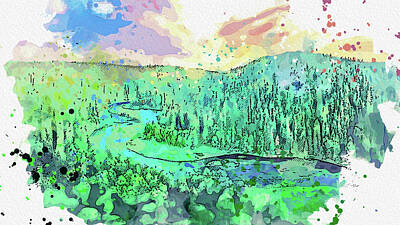 Tool Paintings - the River Kitkajoki valley., ca 2021 by Ahmet Asar, Asar Studios by Celestial Images