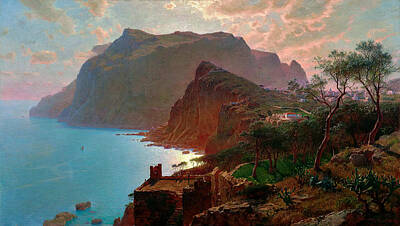 Day Of The Dead Inspired Paintings - The Sea from Capri  William Stanley Haseltine American 1835 1900 by Artistic Rifki