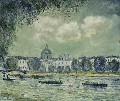 Paris Skyline Rights Managed Images - The Seine with the Institute of France Royalty-Free Image by Artistic Rifki