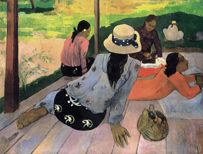 Impressionism Paintings - The Siesta by Paul Gauguin by Mango Art