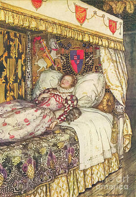 Fantasy Drawings - The Sleeping Princess b1 by Historic Illustrations