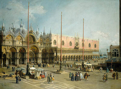 Pop Art - The Square of St Mark s, Venice is an oil on canvas painting created by Canaletto from 1742 to 1744. by MotionAge Designs