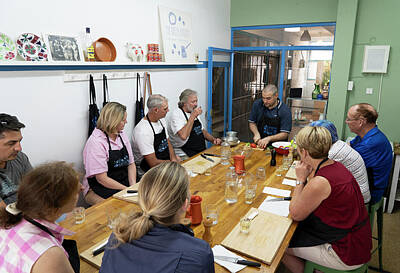 Michael Tompsett Maps - The Tour Group at The Greek Kitchen Greek Cooking Experience in Athens  by Wayne Moran