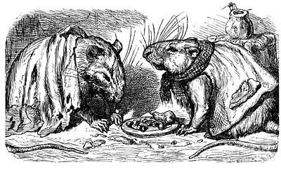 City Scenes Drawings - The Town Mouse and the City Mouse r4 by Historic illustrations