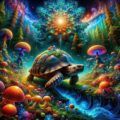 Reptiles Digital Art - The Turtles Dream by Bill And Linda Tiepelman