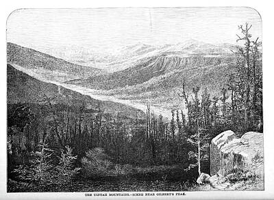 Beach Drawings - The Uintah Mountains, Scene Near Gilberts Peak c4 by Historic Illustrations