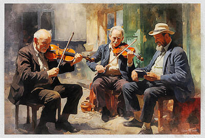 Beer Painting Rights Managed Images - The Violin Players Royalty-Free Image by Conor McGuire