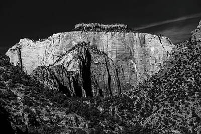 Landscapes Photos - The West Temple - Zion NP - BnW by Peter Tellone