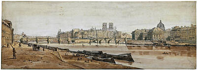 Vintage Tees - THOMAS GIRTIN LONDON 1775 1802 View of Port Neuf part of the Louvre Notre Dame  the College of Four  by Artistic Rifki