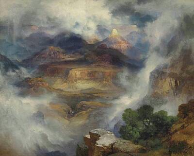 Scifi Portrait Collection - Thomas Moran 1837-1926 Grand Canon after a Storm Grand Canyon of Arizona at Sunrise by Arpina Shop