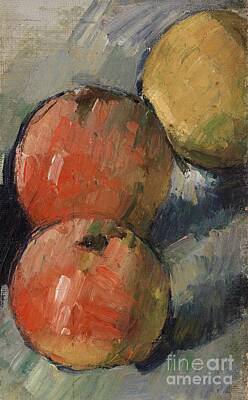 Bold Animal Portraits - Three Apples Deux pommes et demie ca. 1878-1879 by Paul Cezanne. by Shop Ability
