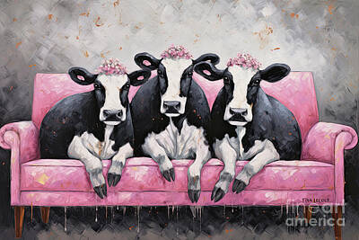 In Flight - Three Cozy Cows by Tina LeCour