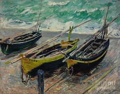 Flags On Faces Semmick Photo - Three Fishing Boats Lot #10 by Antonios Valamontes
