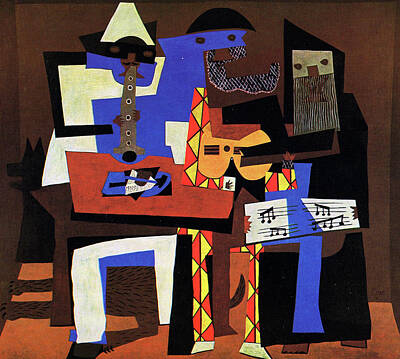 Musicians Royalty-Free and Rights-Managed Images - Pablo Picasso - Three Musicians by Jon Baran