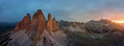 Abstract Oil Paintings Color Pattern And Texture - Three Peaks of Lavaredo by Steve Berkley