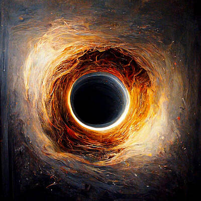 Science Fiction Digital Art - Through a Blackhole by Andrea Barbieri