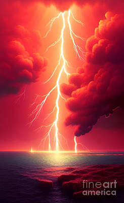 Beach Digital Art - Thunderstorm artwork by Gaspar Avila