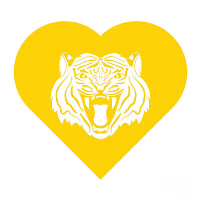 Animals Royalty-Free and Rights-Managed Images - Tiger Cares Yellow by College Mascot Designs