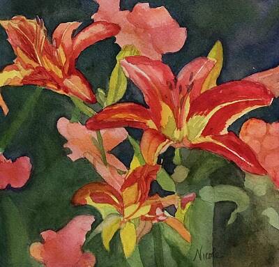 Lilies Paintings - Tiger Lily by Nicole Curreri