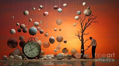 Surrealism Mixed Media - Timeless Moments by Nenmahet Ibiza