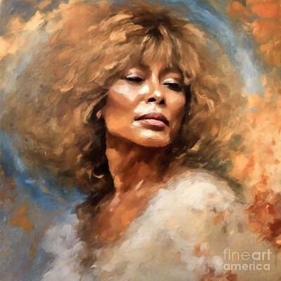 Musicians Digital Art Royalty Free Images - Tina Turner Art Royalty-Free Image by Laurie