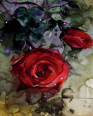 Mixed Media Royalty Free Images - Tired Rose II Royalty-Free Image by Lisa Kaiser