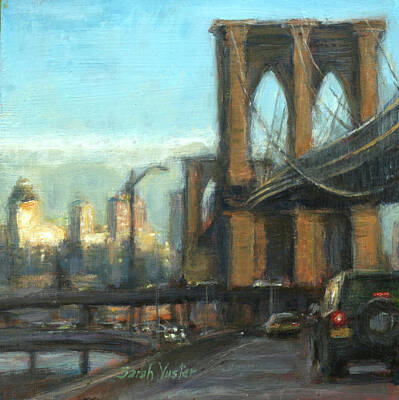 Skylines Painting Rights Managed Images - To the FDR North Royalty-Free Image by Sarah Yuster