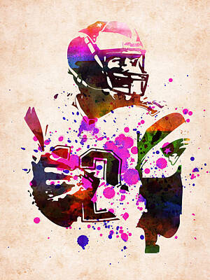 Football Digital Art - Tom Brady watercolor by Mihaela Pater