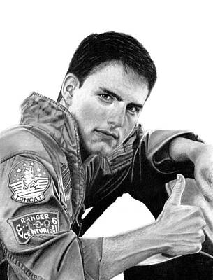 Actors Drawings - Tom Cruise by Paul Stowe