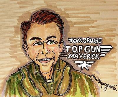 Actors Mixed Media - Tom Cruise Top Gun Maverick  by Geraldine Myszenski