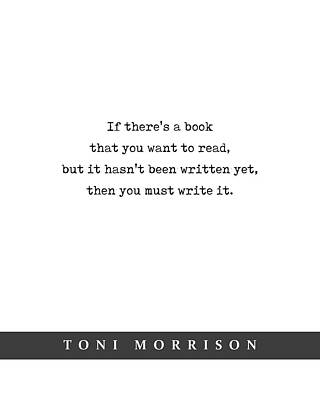 Mixed Media Royalty Free Images - Toni Morrison - Quote Print - Minimal Literary Poster 01 Royalty-Free Image by Studio Grafiikka