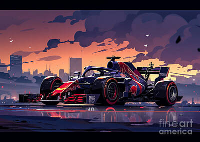 City Scenes Drawings - Toro Rosso STR4 2 by Clark Leffler