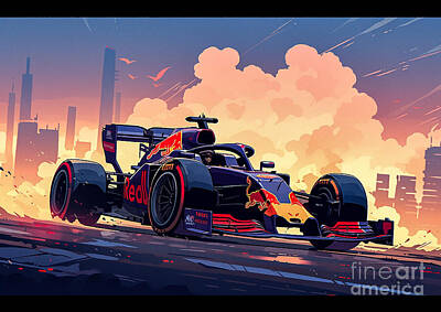 City Scenes Drawings - Toro Rosso STR4 3 by Clark Leffler