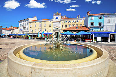 Everett Collection - Town of Cres main square and fountain view, island of Cres by Brch Photography