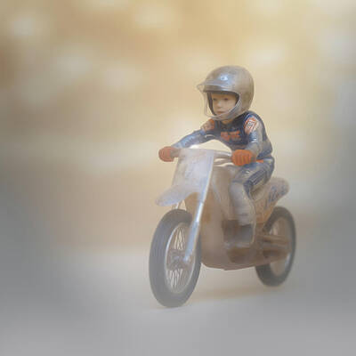 Everything Batman Royalty Free Images - Toy Motorcycle Racer in Blue and Silver Royalty-Free Image by Yo Pedro