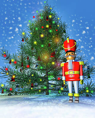 Royalty-Free and Rights-Managed Images - Toy Soldier and Christmas Tree by Bob Orsillo