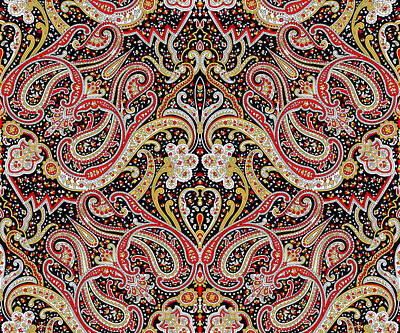Floral Drawings Rights Managed Images - Traditional Indian Paisley Pattern Royalty-Free Image by Julien