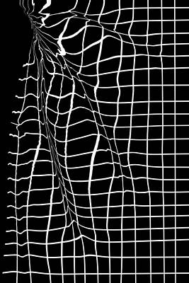 Mixed Media - Transience 02 - Contemporary Abstract Expressionism - Black and White - Distorted Grid by Studio Grafiikka