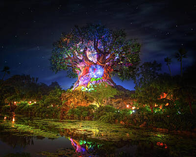 Animals Photos - Tree of Life in Disneys Animal Kingdom by Mark Andrew Thomas