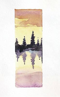 Us License Plate Maps - Trees On Tuolumne Lake by Luisa Millicent