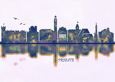 City Scenes Royalty-Free and Rights-Managed Images - Trieste Skyline by NextWay Art