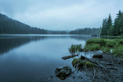 Rainy Day - Trillium Lake on a Foggy Morning by Belinda Greb