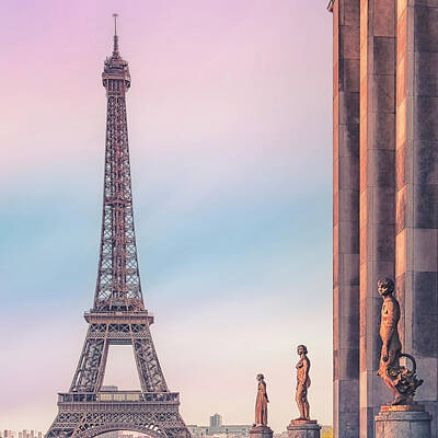 Paris Skyline Royalty Free Images - Trocadero Royalty-Free Image by Manjik Pictures