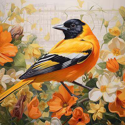 Royalty-Free and Rights-Managed Images - Tropical Elegance - Vibrant Oriole Art by Lourry Legarde